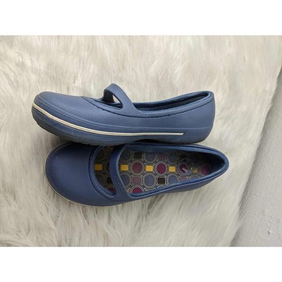 CrocsMary Jane Flats Women’s 11092 Slip On Comfort Round Toe Blue - Picture 2 of 4